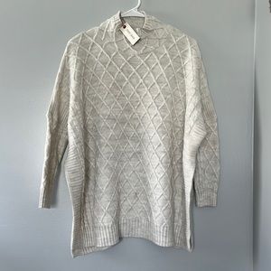 Cable Knit, mock neck poncho